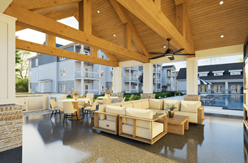 Outdoor Shaded Lounge at The Landings at Hard Scrabble, South Carolina